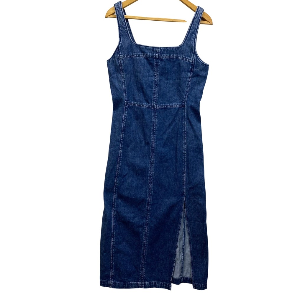 LOFT Dark Blue Denim Midi Dress
